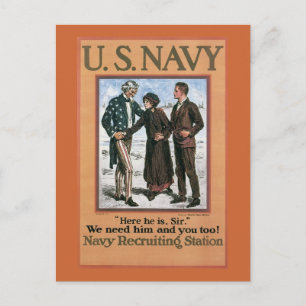 Vintage-Marine-Rekrutierungsposter Postkarte