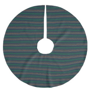 Vintage marineblaue rot-grün gestreifte Weihnachte Polyester Weihnachtsbaumdecke