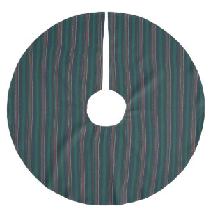 Vintage marineblaue rote grüne Streifen Weihnachte Polyester Weihnachtsbaumdecke