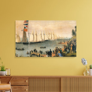Vintage-Maritim, New York Yacht Club-Regatta Leinwanddruck