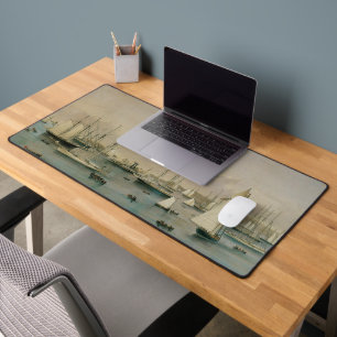 Vintage-Maritim, Yachtgeschwader im Hafen von Newp Schreibtischunterlage