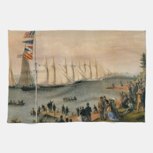Vintage Maritime, New York Yacht Club Regatta Geschirrtuch