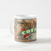 VINTAGE Marke "STAAT ALMANAC COFFEE" Kaffeetasse (Vorderseite Links)