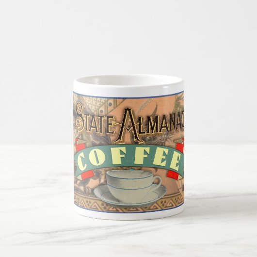 VINTAGE Marke "STAAT ALMANAC COFFEE" Kaffeetasse (Mittel)