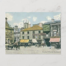 Vintage Marktszene - Huddersfield Marketplace Postkarte