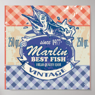 Vintage Marlin Best Fish Poster