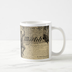 Vintage Marlin Feuerwaffen Good Shot Ad Kaffeetass Kaffeetasse
