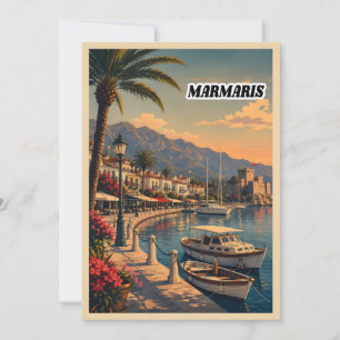 Vintage Marmaris Türkei Reiseplakat Kunstprint Einladung