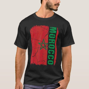 Vintage marokkanische Flagge Marokko Stolz Wurzeln T-Shirt