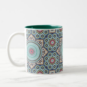 Vintage-Marokkanisches Muster Zweifarbige Tasse