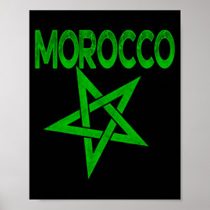 Vintage Marokko Ich liebe Marokko Karte Marokko Fu Poster