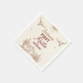 Vintage Maroon Desert First Rodeo 1st Birthday Serviette (Ecke)