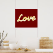 Vintage-Marquee-Lichter-Liebesposter - rot Poster (Küche)