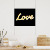 Vintage-Marquee-Lichter-Liebesposter - schwarz Poster (Küche)