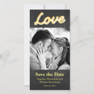 Vintage-Marquee-Lichter Save the Date Fotokarte
