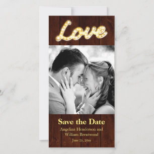 Vintage-Marquee-Lichter Save-the-Date-Fotokarte Save The Date
