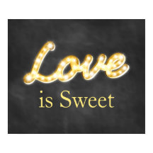 Vintage Marquee Lights Liebe ist Sweet - Chalkboar