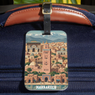 Vintage Marrakech Marokko Architektur Reise Gepäckanhänger