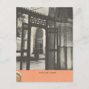 Vintage Marrakesch, Marokko, Grab von Ben Slimane Postkarte