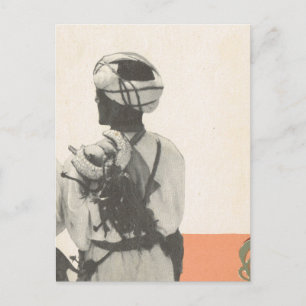 Vintage Marrakesh, Marokko, arabischer Wächter Postkarte
