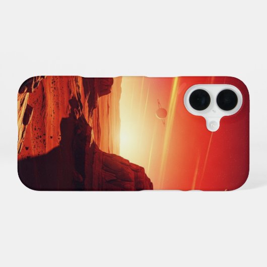 Vintage Mars Landscape iPhone 16 Hülle (Rückseite (Horizontal))