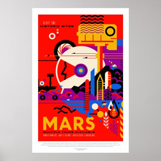 Vintage Mars Weltraumreisen Poster (Vorne)
