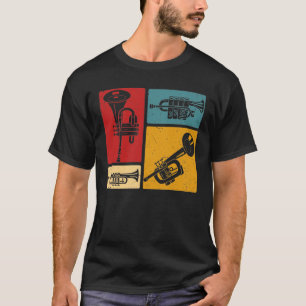Vintage-Marschband-Trompeter Retro-Design T-Shirt