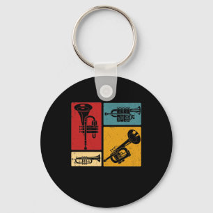 Vintage-Marschbläser-Trompeter-Retro-Design Schlüsselanhänger
