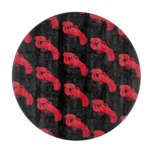 Vintage Marsden Hartley Roter Hummer auf schwarzer Schneidebrett