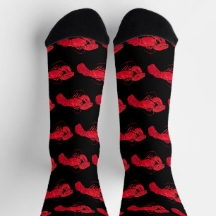 Vintage Marsden Hartley Roter Hummer auf schwarzer Socken