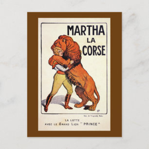 Vintage Martha La Corse Löwenbändigerin Postkarte