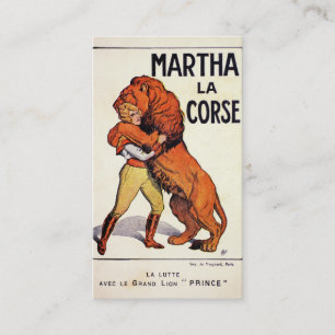 Vintage Martha La Corse Löwenbändigerin Visitenkarte