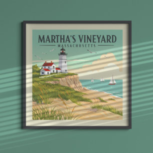 Vintage Martha's Vineyard Massachusetts Poster