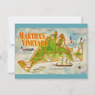Vintage Martha's Weinkarte Postkarte