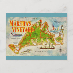 Vintage Martha's Weinkarte Postkarte