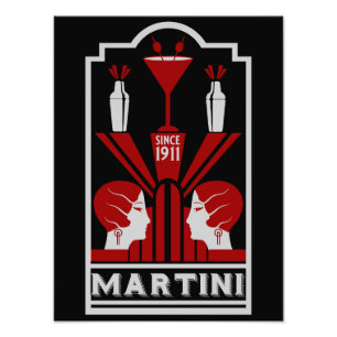 Vintage Martini Art Deco Fotodruck