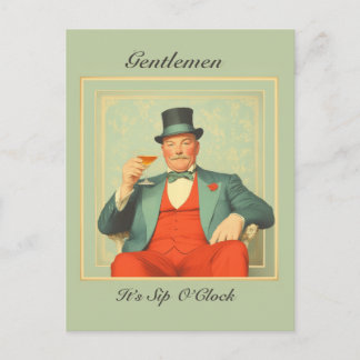 Vintage Martini Dandy - Gentlemen, es ist Zeit zum Postkarte