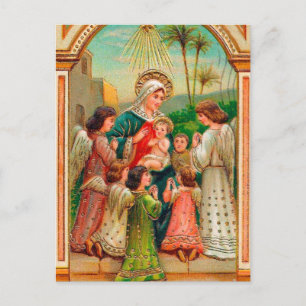 Vintage Mary-Baby-Engels-Weihnachtspostkarte Feiertagspostkarte
