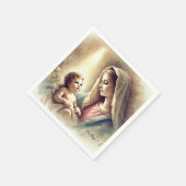 Vintage Mary & Baby Jesus Krippe Dekoupage Serviette (Ecke)
