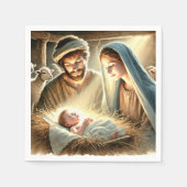 Vintage Mary Joseph & Jesus Krippe Dekoupage Serviette (Vorderseite)