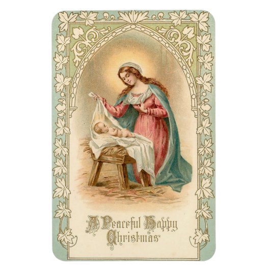 Vintage Mary und Jesus flexible Weihnachtsmagazin Magnet (Vertikal)