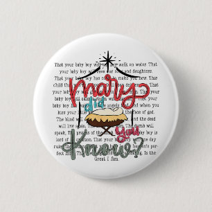 Vintage Mary wusstest du Christliches Weihnachten  Button