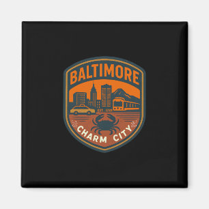 Vintage Maryland Baltimore Charm City Retro-Krabbe Magnet
