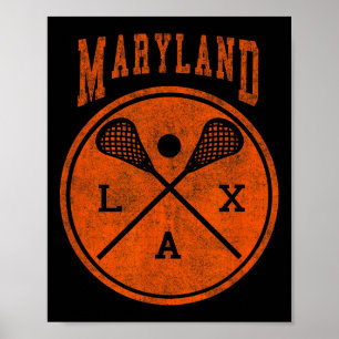 Vintage Maryland Lacrosse abgenutzt Lax Poster