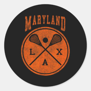 Vintage Maryland Lacrosse abgenutzt Lax  Runder Aufkleber