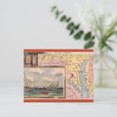 Vintage Maryland Map Postkarte (Stehend Vorderseite)