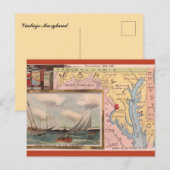 Vintage Maryland Map Postkarte (Vorne/Hinten)