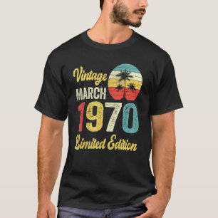 Vintage März 1970  52 Jahre alter Geburtstag 2 T-Shirt