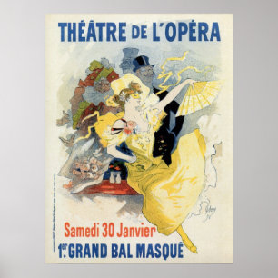 Vintage-Maskenball im Operntheater Anzeige Poster