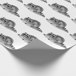 Vintage Maskierter Waschbär Geschenkpapier